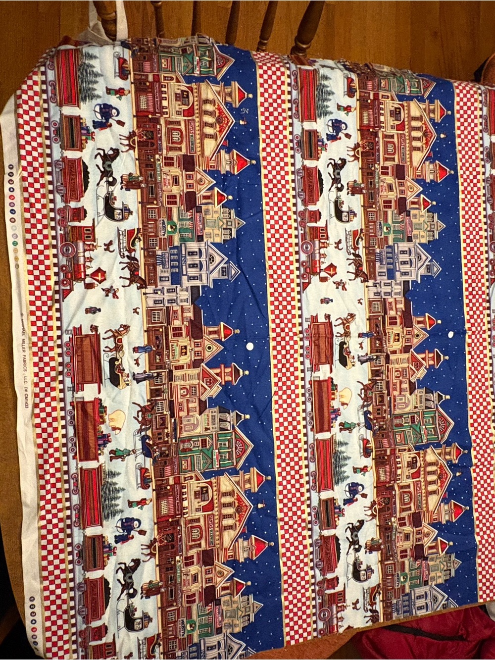 VTG Michael Miller Holiday Village Fabric Cotton 1.2 Yards OOP CM1433 (68 chars)
